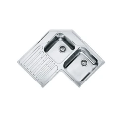 Franke Studio 2 Bowl Corner Inset Kitchen Sink With Left Hand Drainer STX 621-83 - Stainless Steel - 101.0001.045