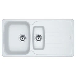 Franke Antea Fragranite 1.5 Bowl Inset Kitchen Sink Reversible AZG 651-97 - Polar White - 114.0532.315