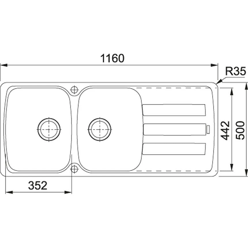 Franke Antea Fragranite 2 Bowl Inset Kitchen Sink Reversible AZG 621-116 - Onyx - 114.0532.318 - Image 2