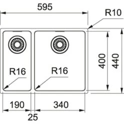 Franke Maris 1.5 Bowl Undermount Kitchen Sink MRX 160-34-19 - Stainless Steel - 122.0570.242