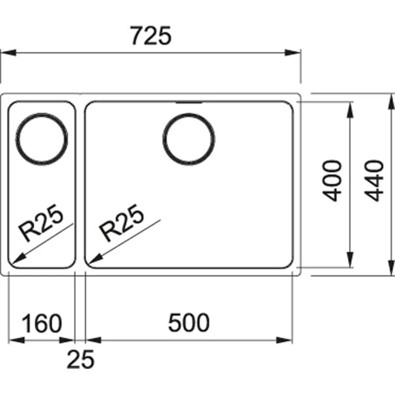 Franke Mythos 1.5 Bowl Undermount Kitchen Sink With LH Small Bowl MYX 160-50-16 - Stainless Steel - 122.0606.920 - Image 3