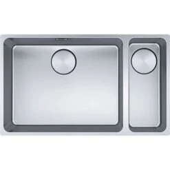 Franke Mythos 1.5 Bowl Undermount Kitchen Sink With RH Small Bowl MYX 160-50-16 - Stainless Steel - 122.0607.083