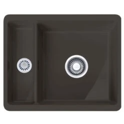 Franke Kubus 1.5 Bowl Undermount Ceramic Kitchen Sink Reversible KBK 160-38-12 - Matt Pearl Grey - 126.0532.324