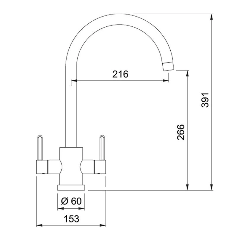 Franke Krios J-Spout Kitchen Mixer Tap - Smoked Chrome - 115.0567.611 - Image 2
