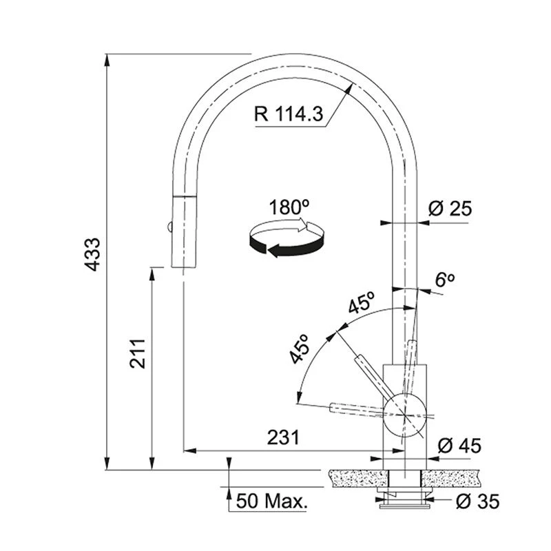 Franke Eos Neo Pull-Down Spray Tap - Stainless Steel - 115.0638.861 - Image 5