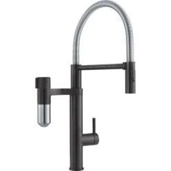 Franke Vital Capsule 3-in-1 Semi-Pro Filter Tap - Matt Black/Decor Steel PVD - 120.0621.313