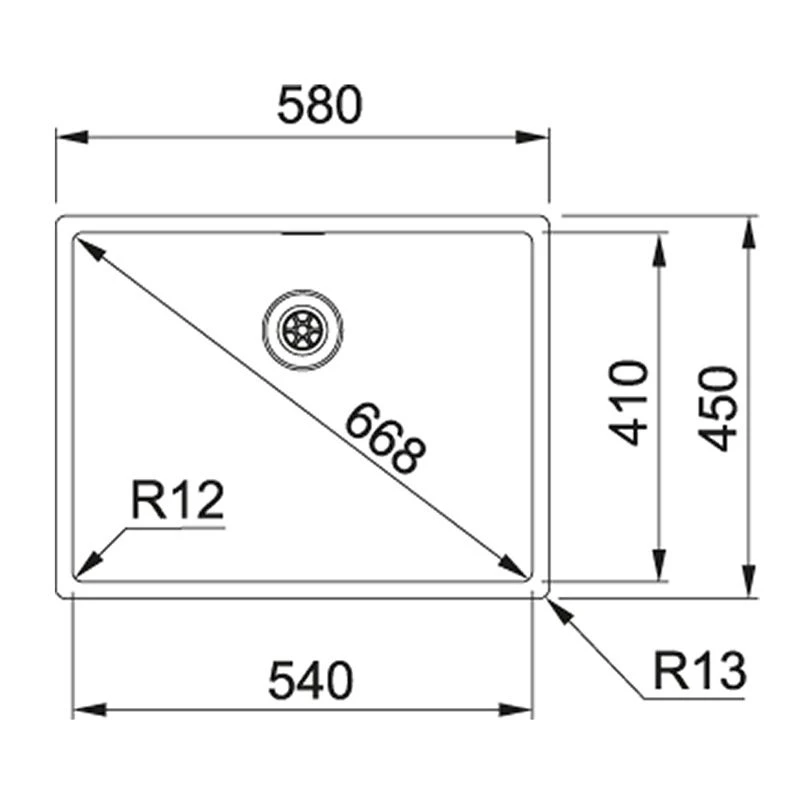 Franke Box 1 Bowl Kitchen Sink BXX 110-54 - Stainless Steel - 127.0371.513 - Image 2