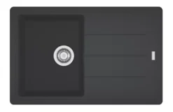 Franke Basis 1 Bowl Fragranite Square Composite Inset Sink Onyx Reversible 780 X 500mm