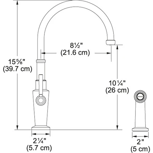 Franke FFS5220 Absinthe Kitchen Faucet With Side Spray - Image 2