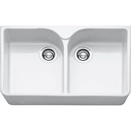 Franke Belfast 2 Bowl Ceramic Kitchen Sink VBK 720-47-47 - White - 130.0381.811 - Image 2