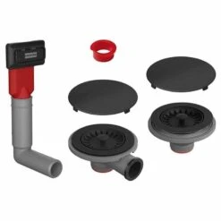 Franke Colourline 2 Bowl Rectangle Overflow & Waste Cover - Matt Black - 112.0658.484