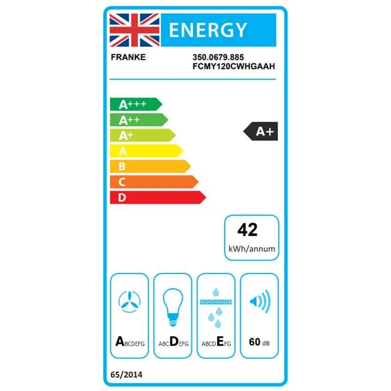 Franke Mythos Air Hub Ceiling Cooker Hood - 120cm - FCMY 120 C WHG A AH - White - 350.0679.885 - Image 4