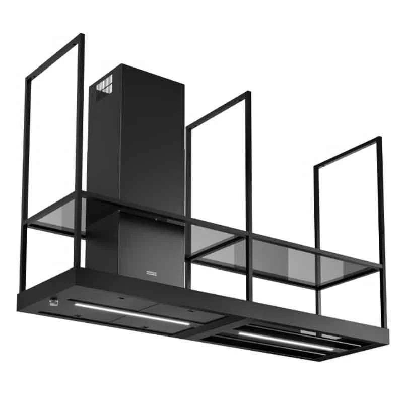 Franke Mythos T-Shelf Island Cooker Hood 180cm - FMY BK MATT F180 FRANKE - Matt Black - 325.0678.073 - Image 2