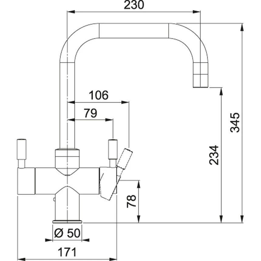Franke Omni Contemporary 4-in-1 Manual Kitchen Tap - Gold - 119.0513.227 - Image 4