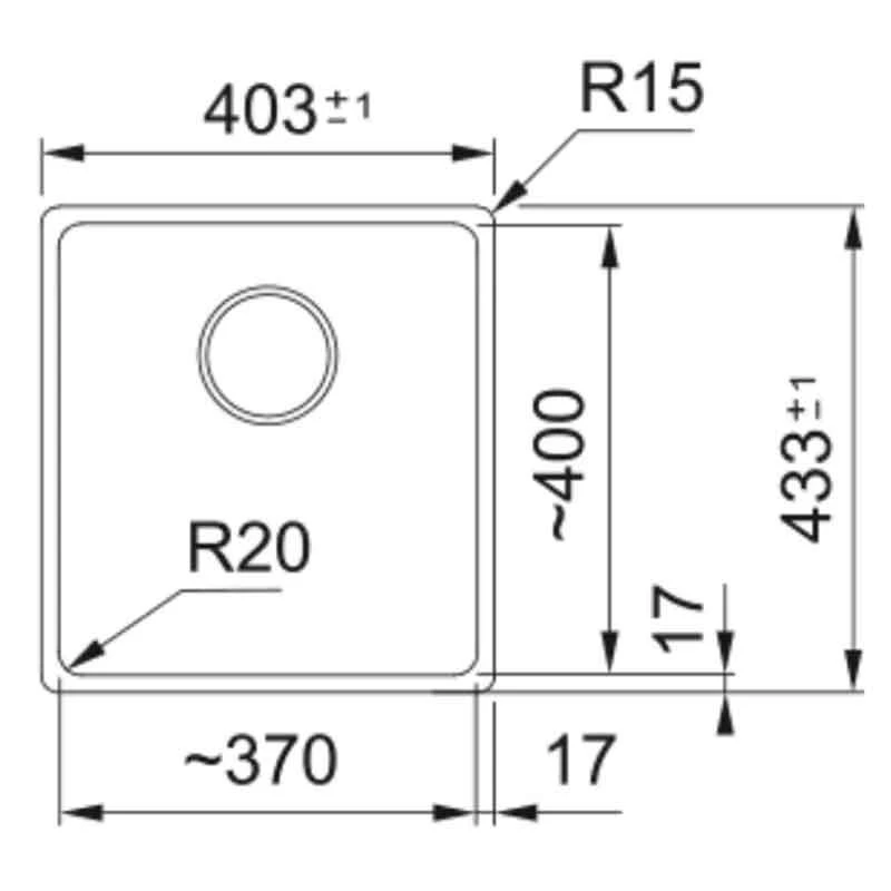 Franke Maris 1 Bowl Undermount Fragranite Kitchen Sink MRG 110 -37 - Matt Black - 125.0688.503 - Image 2