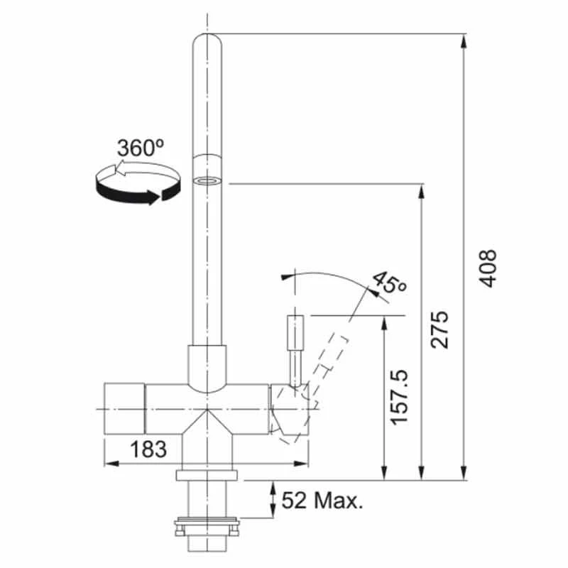 Franke Minerva Helix 4-in-1 Electronic Kitchen Tap - Champagne Gold - 119.0625.397 - Image 4