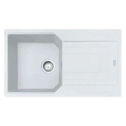 Franke Urban 1 Bowl Inset Fragranite Kitchen Sink Reversible UBG 611-86 - Polar White - 114.0689.377