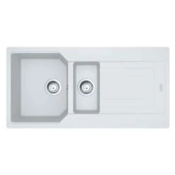 Franke Urban 1.5 Bowl Inset Fragranite Kitchen Sink Reversible UBG 651 - Polar White - 114.0689.389