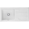 Franke Galassia 1 Bowl Ceramic Inset Kitchen Sink With Reversible Drainer GAK 611-101 - White - 124.0305.163